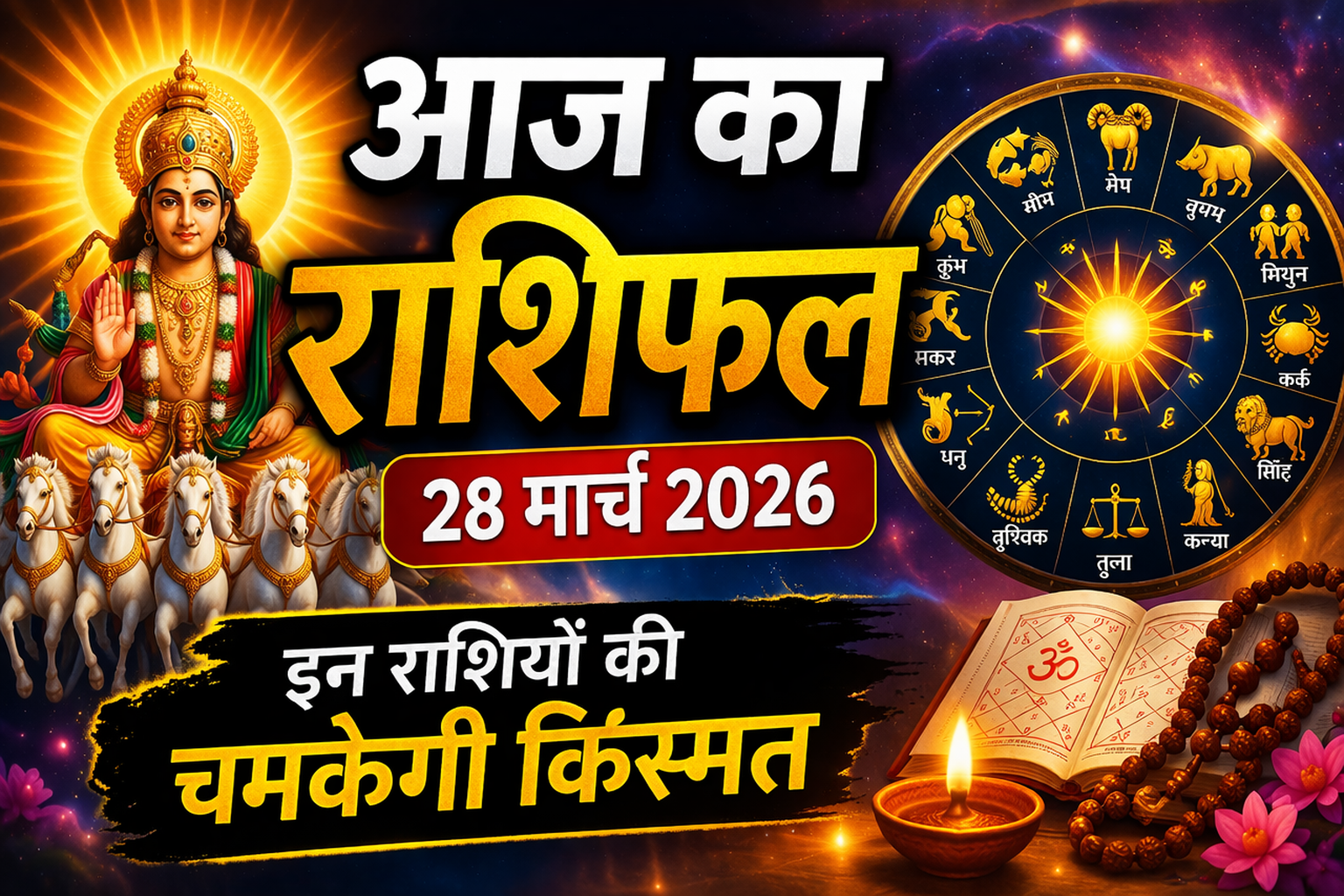 आज का राशिफल 28 मार्च 2026: इन राशियों की चमकेगी किस्मत, जानिए मेष से मीन तक कैसा रहेगा आपका दिन